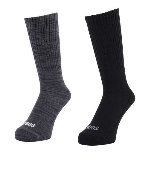 ロゴス 2足組 ロゴ クルーソックス 3275-23M DRK
