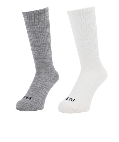 ロゴス 2足組 ロゴ クルーソックス 3275-23M MON
