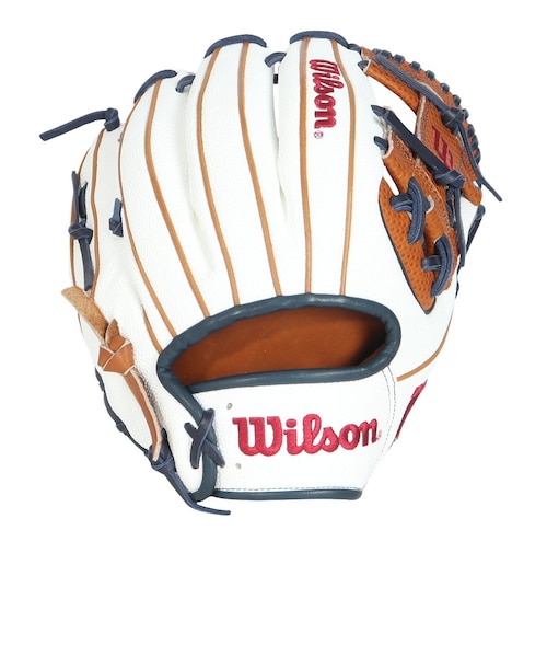 あ*き様 Wilson 軟式野球グローブ WTAH3200 グレー/ベージュ/赤 ウイルソン（Wilson）軟式用グラブ 野球グローブ 一般 Wannabe Hero