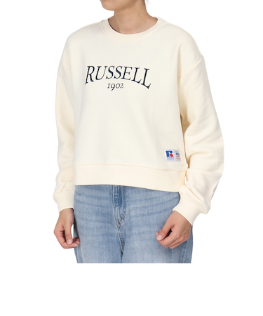 ラッセル（RUSSELL）HighCO ショート丈 カレッジ スウェットシャツ RBL24F1001 IVR