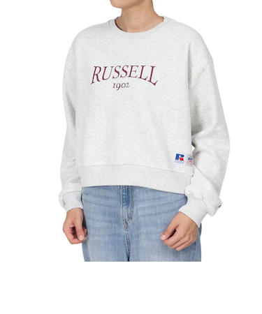 ラッセル（RUSSELL）HighCO ショート丈 カレッジ スウェットシャツ RBL24F1001 MGRY