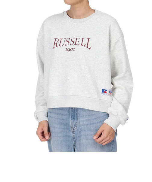 ラッセル（RUSSELL）HighCO ショート丈 カレッジ スウェットシャツ RBL24F1001 MGRY