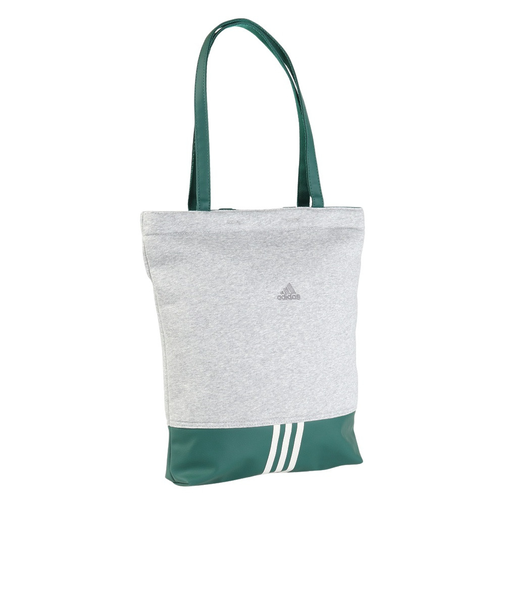 アディダス（adidas）バッグ スウェット トートバッグ XE グレー×緑 KSA31-JN6643 トート サブバッグ 肩掛け 手持ち 通勤 通学