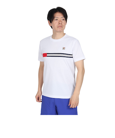 フィラ（FILA）テニスウェア 胸切替ライン バックホールメッシュ ゲームシャツ VM5702-01