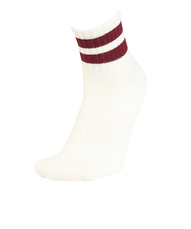 クー（Coo.）1足組 アンクル丈 ラインソックス 894Q4GSA0041 OWHT