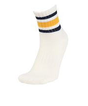 クー（Coo.）1足組 アンクル丈 ラインソックス 894Q4GSA0044 WHT