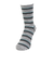 靴下 ふくらし ボーダー柄 靴下 ソックス クルー丈 口ゴムなし 37783 GRY グレー
