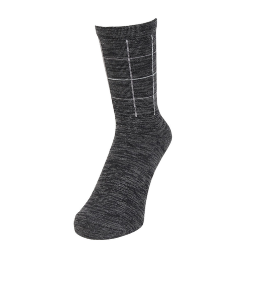 靴下 ふくらし チェック柄 靴下 ソックス クルー丈 口ゴムなし 37784 DGR ダークグレー