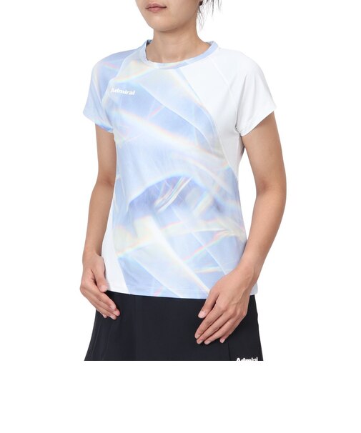 アドミラル（Admiral）テニスウェア アシンメトリースラッシュグラフィック Tシャツ ATLA430-SAX