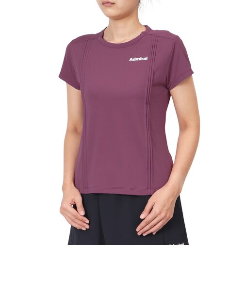 アドミラル（Admiral）テニスウェア レディース ピンタック フレアスリーブTシャツ ATLA437-PUR