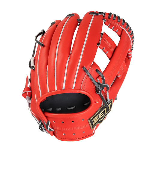 ZETT NEO STATUS VL野球グローブ 赤オレンジ少年用 ゼット（ZETT）少年軟式用グラブ 内野手用 野球グローブ ジュニア ネオ