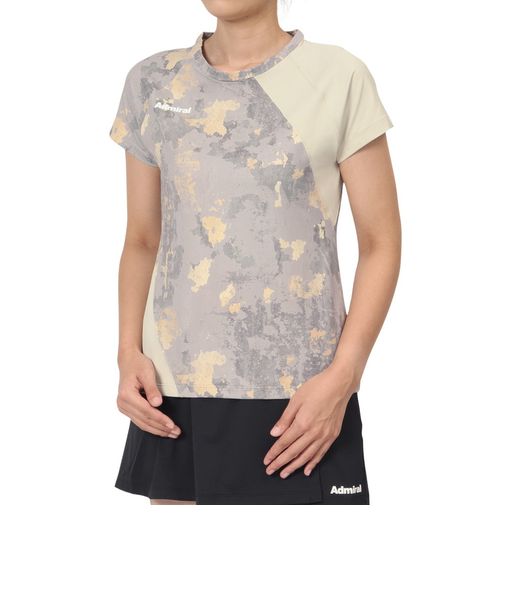 アドミラル(Admiral)テニスウェア アシンメトリースラッシュグラフィック Tシャツ ATLA430-BEG