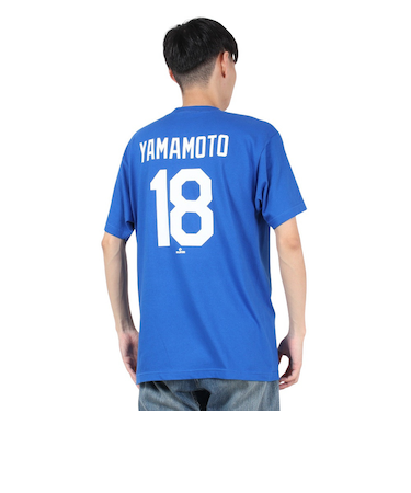 野球ウェア ロサンゼルス・ドジャース 半袖Tシャツ 山本由伸 ML01-24SS-0023-BLU