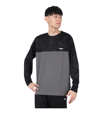 フィラ（FILA）テニスウェア 長袖 エンボス切替Tシャツ FM6906-08