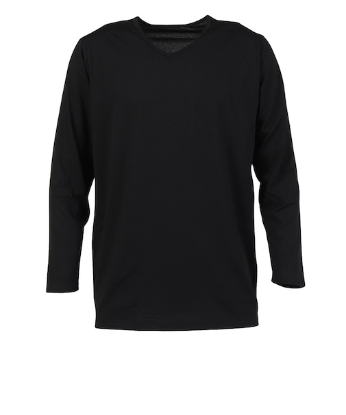 クー(Coo.)ヒートクロス 薄手 9分袖Vネック インナーシャツ 891CO4GC0125 BLK 保温 発熱素材 M-LLサイズ