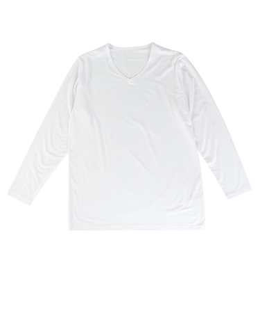 クー（Coo.）ヒートクロス 薄手 9分袖Vネックシャツ 891CO4GC0126 WHT 発熱素材 ホワイト