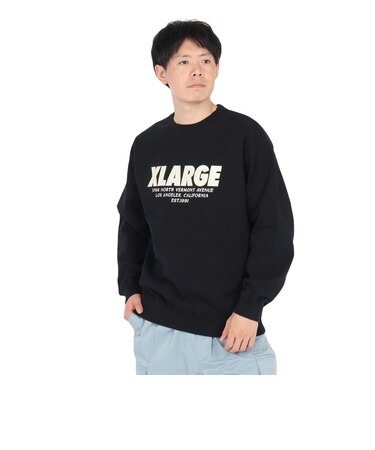 エクストララージ（XLARGE）CHENILLE ロゴ クルーネック スウェットシャツ 101243012016-BLACK