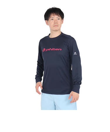 ファイテン（PHITEN）バレーボールウェア 長袖Tシャツ ネイビーピンク 3124JG62600