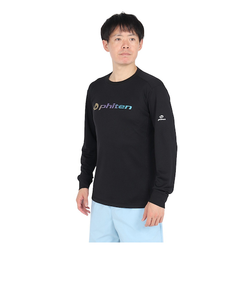 ファイテン（PHITEN）長袖Tシャツ ラメグラデ ブラックゴールド