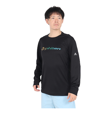 ファイテン（PHITEN）長袖Tシャツ ラメグラデ ブラックイエロー 3124JG62910