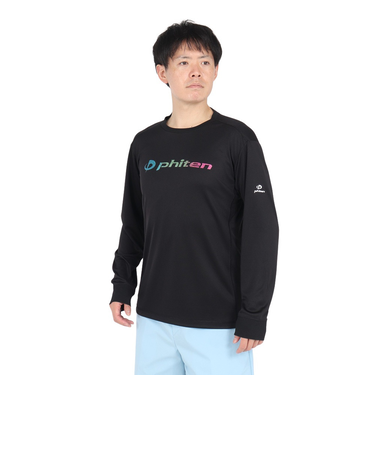 ファイテン（PHITEN）長袖Tシャツ ラメグラデ ブラックブルー 3124JG62920