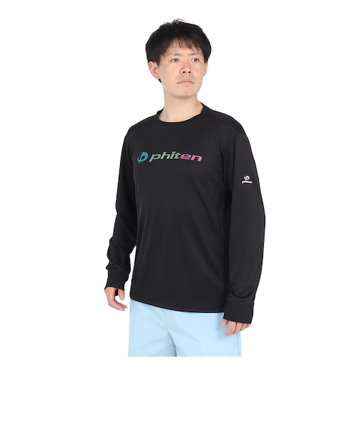 ファイテン（PHITEN）長袖Tシャツ ラメグラデ ブラックブルー 3124JG62920