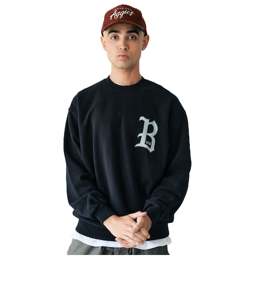 ヘビーOZ裏毛クルー スウェットシャツ BU2415805 19 BLACK｜スーパー