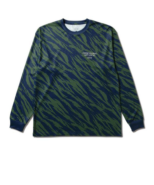 アクター(AKTR)バスケットボールウェア BEAST カモ A.L ルーズ 長袖 SP Tシャツ 224-016005 GR