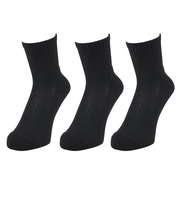 クー(Coo.)ヒートクロス 3足組 アンクル丈 ソックス 895Q4GSA0055 BLK 黒 22-25cm 抗菌防臭