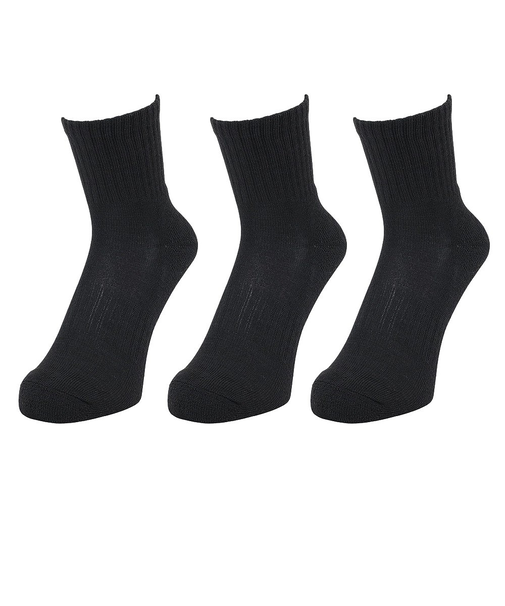 クー(Coo.)ヒートクロス 3足組 アンクル丈 ソックス 895Q4GSA0055 BLK 黒 22-25cm 抗菌防臭