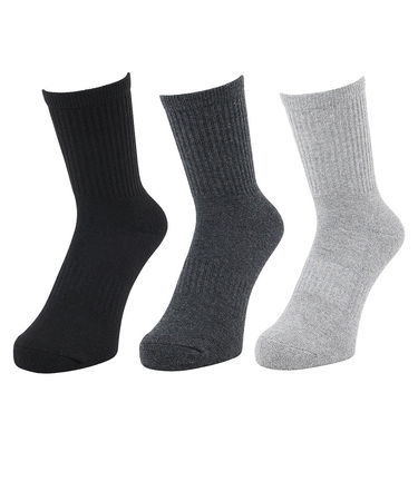 クー(Coo.)ヒートクロス 3足組 クルー丈 ソックス 895Q4GSA0059 GRY 22-25cm 抗菌防臭