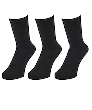 クー(Coo.)ヒートクロス 3足組 クルー丈 ソックス 895Q4GSA0060 BLK 22-25cm 抗菌防臭