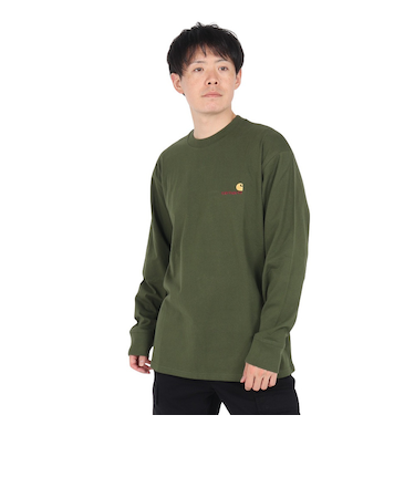 カーハート(CARHARTT)ロングスリーブ アメリカンスクリプト Tシャツ I0299552BRXX24FW
