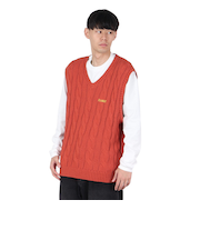 エクストララージ（XLARGE）CABLE KNIT ベストT 101243015001-ORANGE