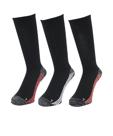 ヒートクロス クルーソックス 3足組 WHTORGRED SK4F0010-WA894-GRGSA 黒