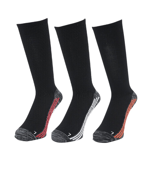 ヒートクロス クルーソックス 3足組 WHTORGRED SK4F0010-WA894-GRGSA 黒