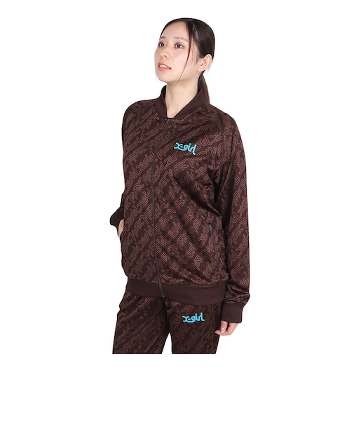 エックスガール（X-gir）JACQUARD TRACK ジャケット 158246021009-BROWN