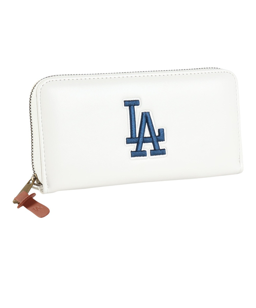 エムエルビー（MLB）MLB PU 刺繍 長財布 ロサンゼルス ドジャース LA-WLT33 白