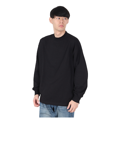 ヤックパック（YAK PAK）無地 モックネック ロングTシャツ 4710017-01 BLK