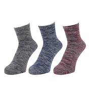 クー(Coo.)HEAT-X 3足組 アンクル丈 ソックス REDNVYBLK 894Q4GSA0061 RED 25-28cm 抗菌防臭