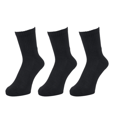 クー（Coo.）HEAT-X 3足組 アンクル丈 ソックス 894Q4GSA0063 BLK 黒 25-28cm 抗菌防臭