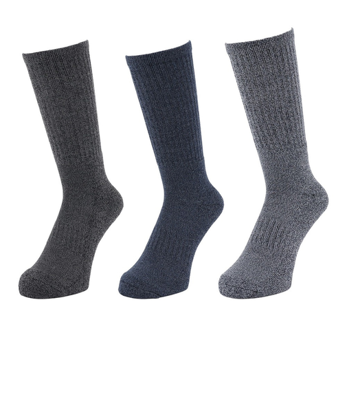 クー(Coo.)HEAT-X 3足組 クルー丈 ソックス REDNVYBLK 894Q4GSA0070 RED 25-28cm 抗菌防臭