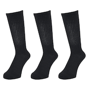 クー（Coo.）HEAT-X 3足組 クルー丈 ソックス BLK 894Q4GSA0072 BLK 黒 25-28cm 抗菌防臭