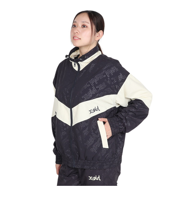 エックスガール（X-gir）EMBOSSED WIND UP ジャケット 158246021007-CHARCOAL