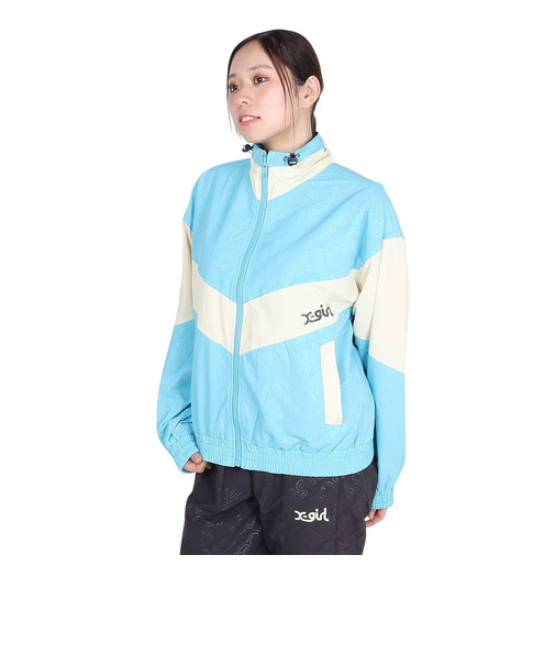 エックスガール（X-gir）EMBOSSED WIND UP ジャケット 158246021007-LtBLUE