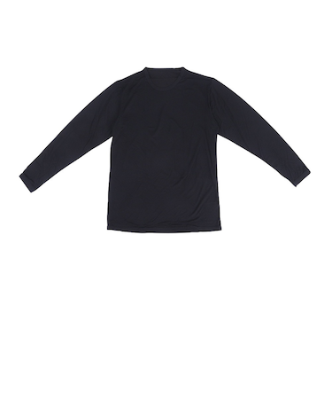 クー(Coo.)ヒートクロス 薄手 長袖 クルーネックシャツ 891CO4ES0121 BLK S-3Lサイズ 黒 吸湿発熱 保温 抗菌 防臭
