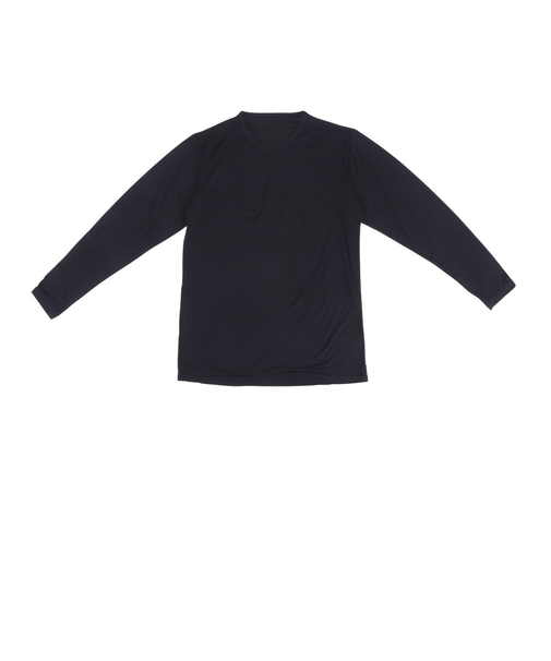 クー(Coo.)ヒートクロス 薄手 長袖 クルーネックシャツ 891CO4ES0121 BLK S-3Lサイズ 黒 吸湿発熱 保温 抗菌 防臭