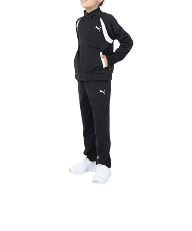 プーマ（PUMA）ガールズ ポリ トリコット ジャージ 上下セット675780 01 BLK
