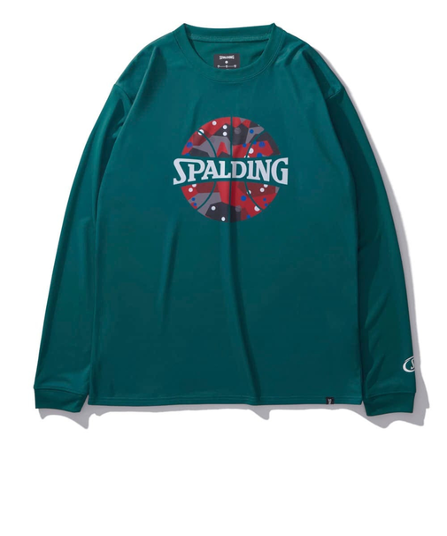 スポルディング（SPALDING）バスケットボールウェア 長袖 Tシャツ ポルカドット カモ ボールプリント SMT24110SP
