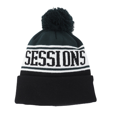 セッションズ（SESSIONS）ニット帽 ポンポン カフ ワッチ 24080280 BLK フリーサイズ 黒